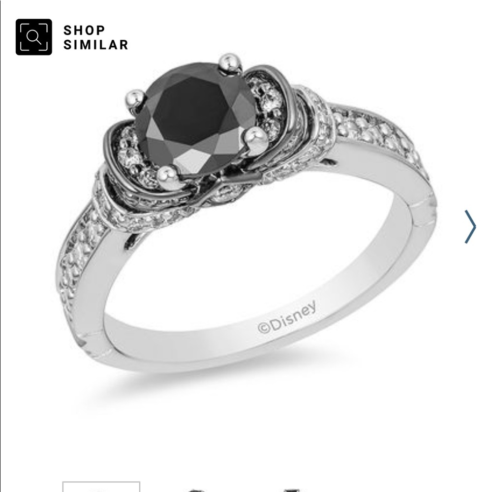 Enchanted Disney Evil Queen Black Diamond Ring Sz7